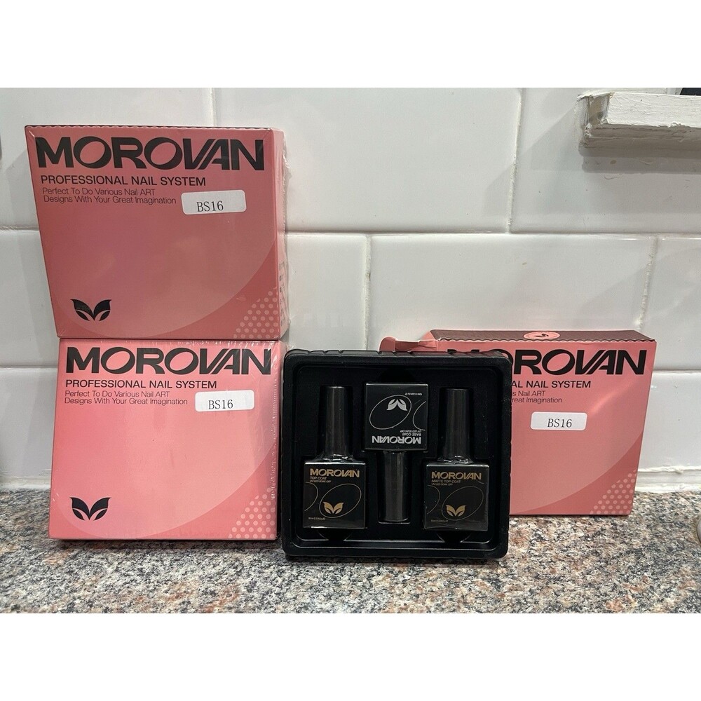 3 PACK LOT Morovan Gel Base Top Coat: 3PCS Gel Shine Matte Top and Base Coat Set